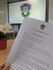 Die erste Seite des Texts, der vorgelesen werden musste