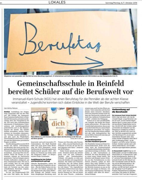 Unser Berufetag in der Presse